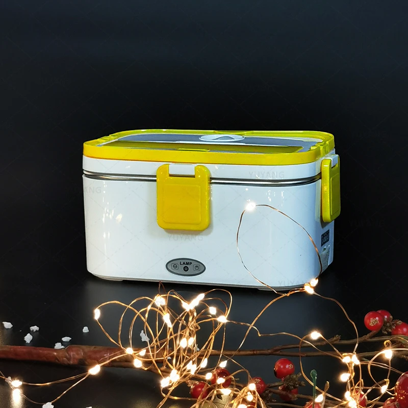 Новые имеющиеся в наличии поступление 12V 1.8L 80 Вт Портативный Сплит-Тип САМОНАГРЕВАЮЩАЯСЯ хранилище для детского питания и отопление держать Электрический Ланч-бокс с ложкой