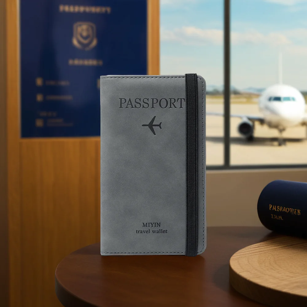 RFID Anti-Theft Storage Bag Waterproof Leather PU Fashionable Lady Style for Passport Money Ticket Documents Travel