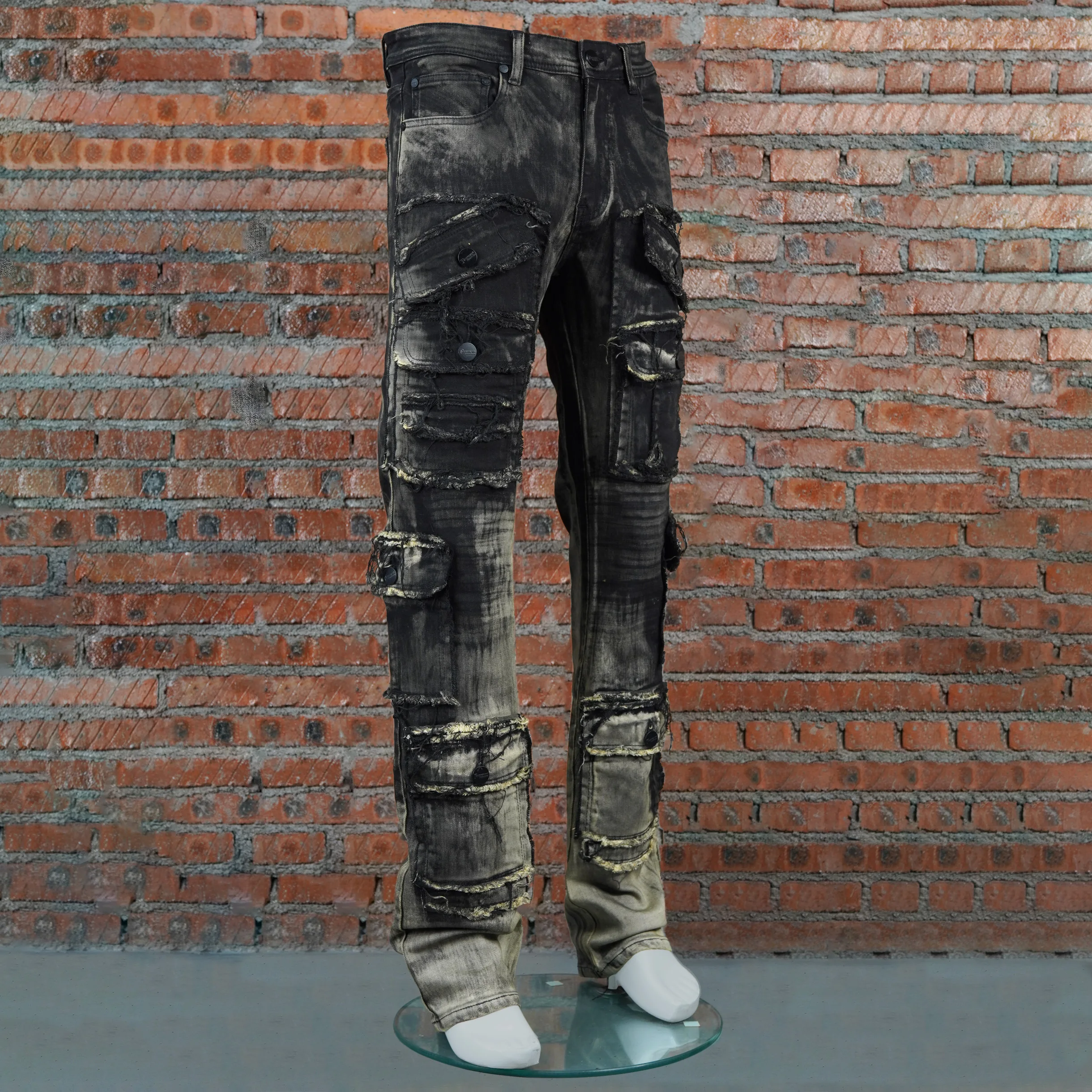 2025 Trendy New Models Straight plastic waist with multiple pockets, trendy and fashionable jeans