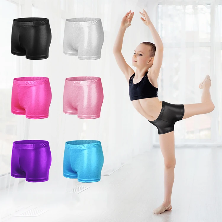 Wholesale Custom Kids Dance Stage Performance Shorts Girls Ballet Shiny Dance Shorts