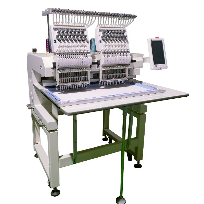 1200 RPM high speed brother two head sewing machinery single head programmable embroidery machine for cap shirt