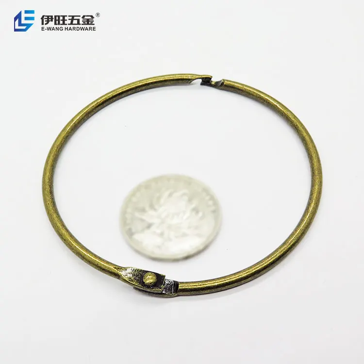 YIWANG 2.5 Inch Bronze Metal Album Photo Paper Book Office Loose Leaf Binder Ring Clips