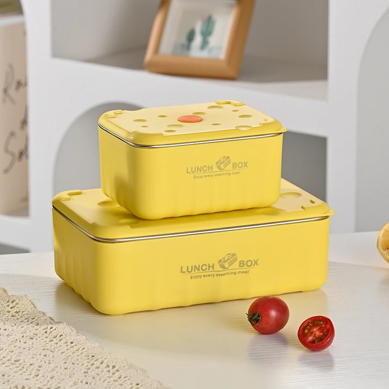 Factory 2 Size Microwave Hot Water Keep Warm Heated Stainless Steel Kids School Insulated Thermal Adult Cheese Bento Lunch Box