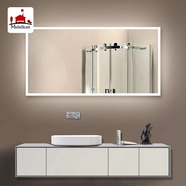 Illuminated led bathroom mirror for hotel bathroom backlit bathroom mirror with defogger hotel project led backlit mirror