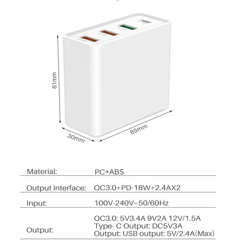 Trending products 2022 new arrivals phone Accessories QC 3.0 pd 18W 48W USB wall portable charger for iphone 13 charger