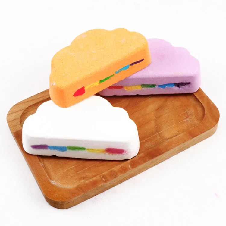 
Natural Magic White Cloud Colorful Fizzy Amazon Top Selling Gift Set Private Label Star Bombs Cool Shaped Rainbow Bath Bomb 