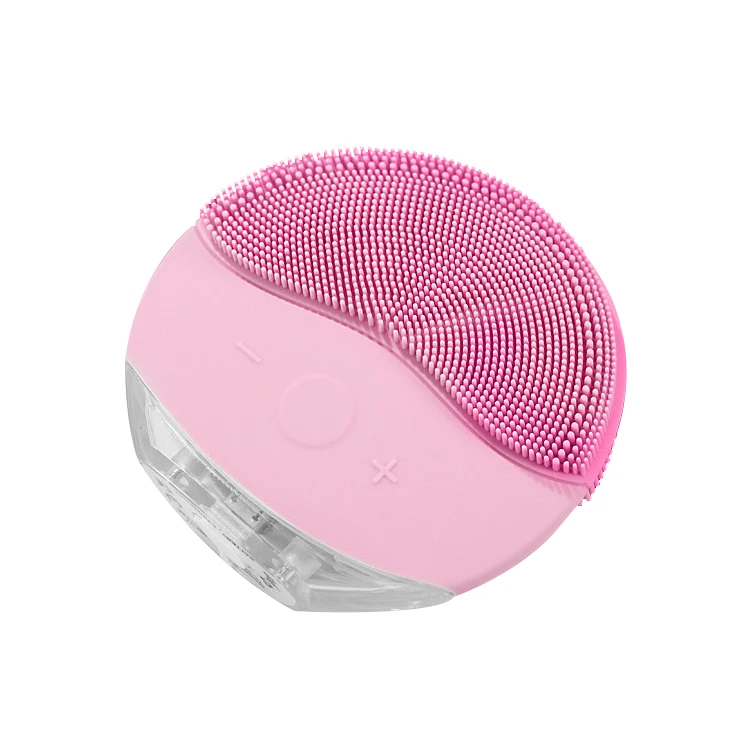 cepillo facial silicona  wireless mini  pink custom color  double sides electric sonic silicone facial cleansing brush