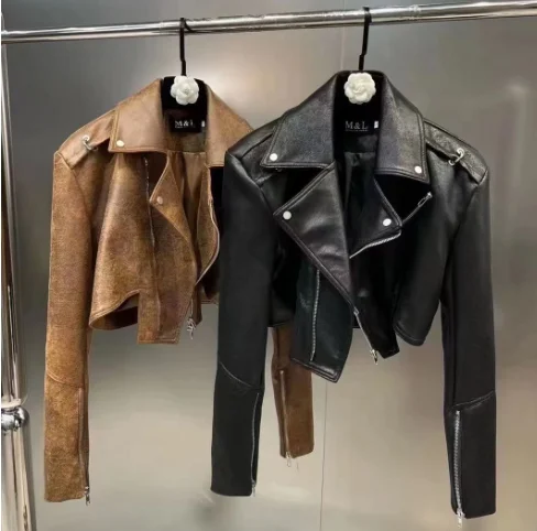 Укороченная женская зимняя замшевая Шуба на молнии из искусственной замши