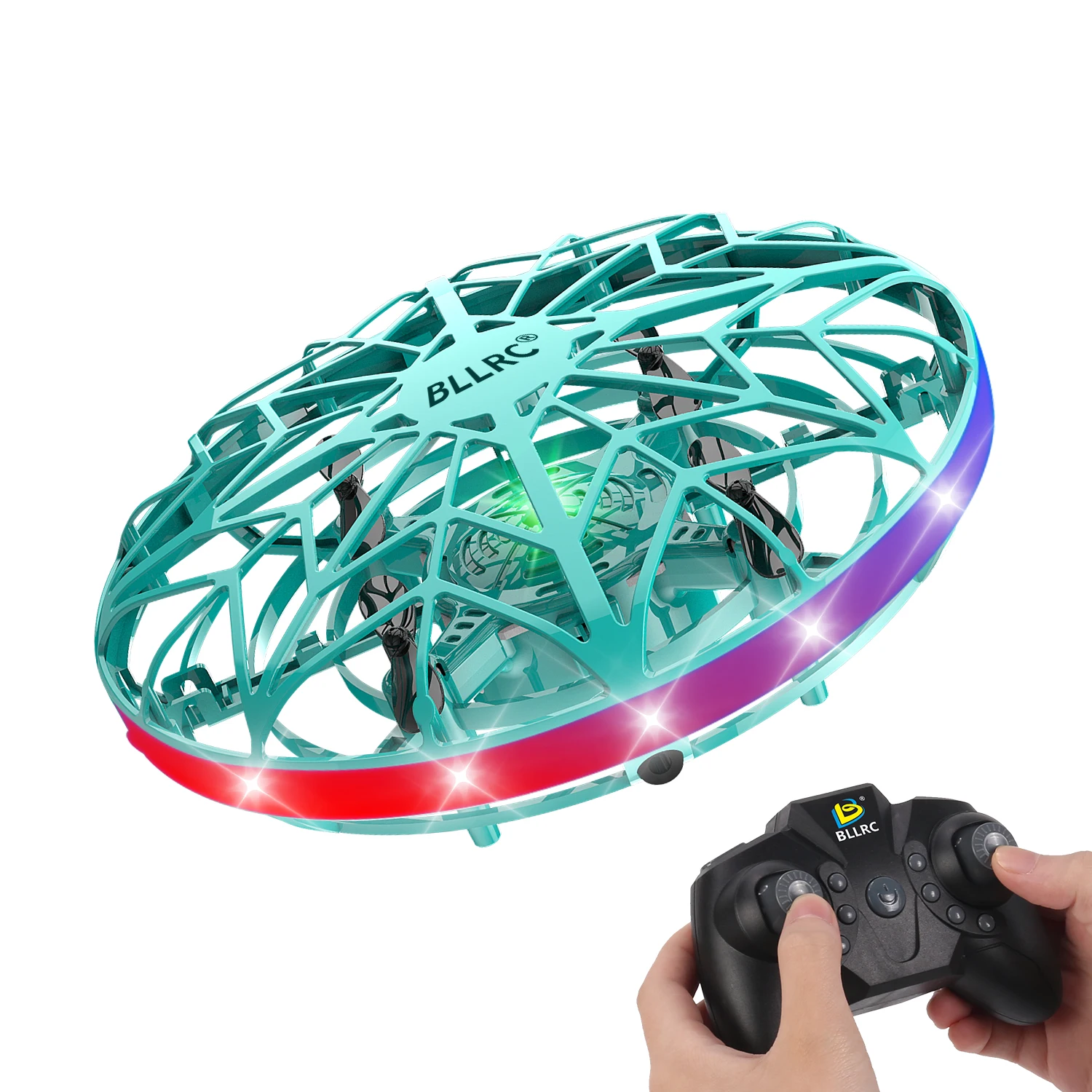 BLLRC F106A Induction Intelligent Suspension Flying Saucer UFO Induction Aircraft with Headless Mode Drone Handheld Toy