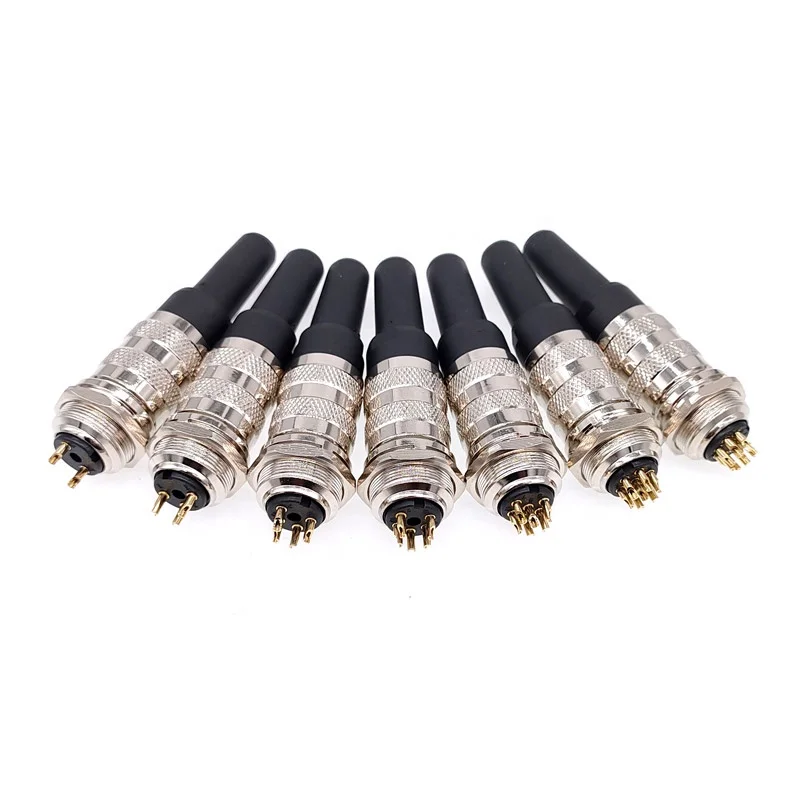 J09 Male Plug Female Socket 2/3/4/5/6/7/8 Pin IP65 Waterproof Connector PG7 Sensor Connector M16