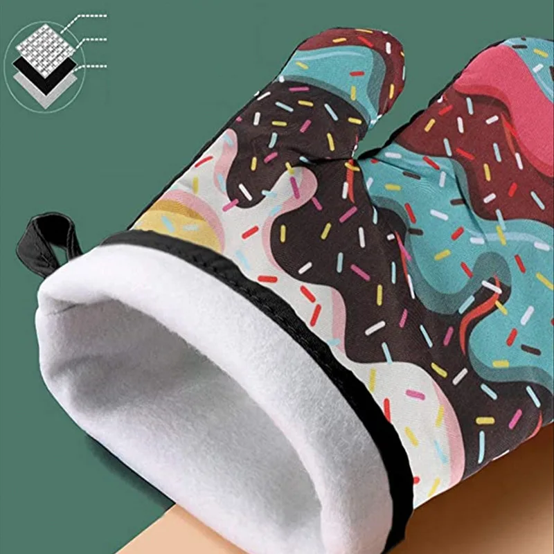 
Factory Customize Silicone Cotton Kitchen Grill Gloves Heat Resistant 