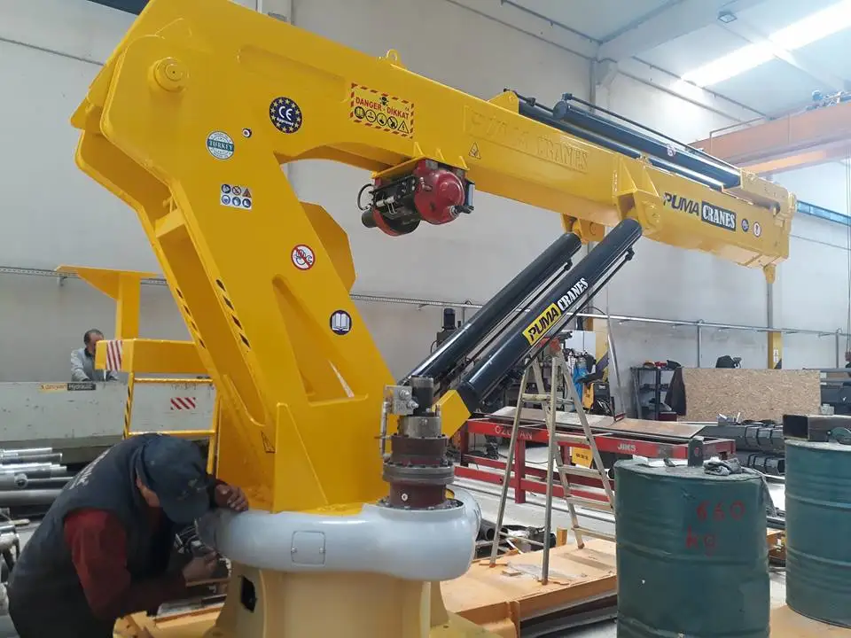 High Quality Mobile Crane Knuckle Boom Hydraulic Deck Marine Ship Cranes with High Load Moment New Condition Hot Sale in Turkey