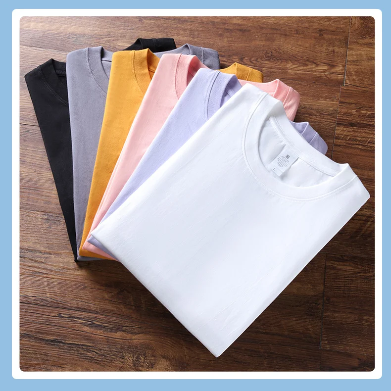 NADANBAO Custom 230g T-shirts Logo Pattern Heat Press Embroidery DTG Screen Printing High Quality Pure Cotton Unisex T-shirts
