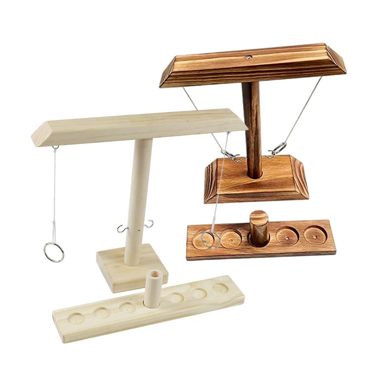 2021 Yohi Hot Sale Drinking Table Wooden Handmade Game-Target Throwing Top Creative Game Ring Toss