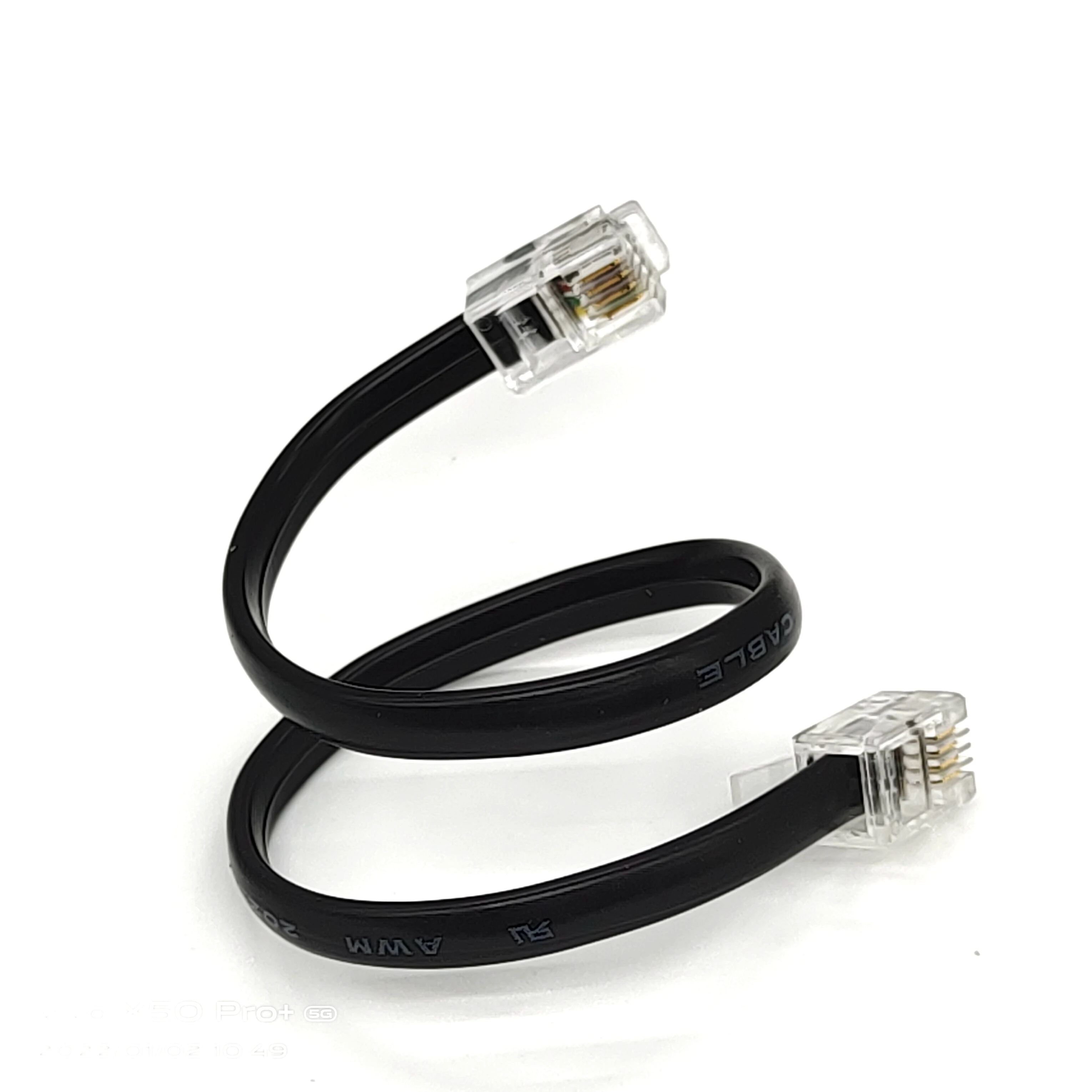 UL20251 Telephone Flat Cable 4 Core End Product With 4P4C Modular Plugs