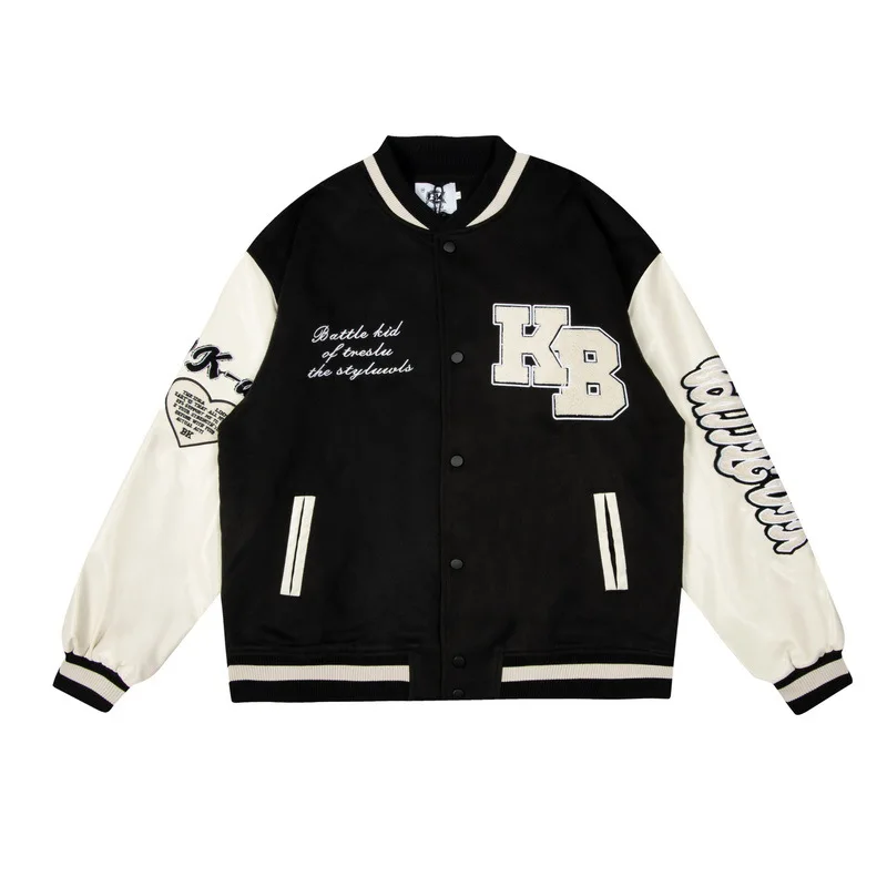 Мужские куртки RBX с воротником-стойкой, бейсбольные куртки Letterman Varsity с кожаными рукавами