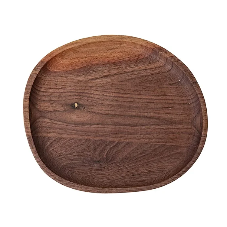 High quality unique design hand made walnut serving tray platter natural