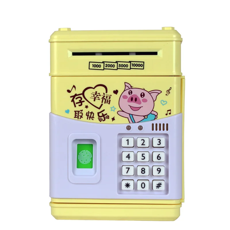 Cheap Price creative money safe toy kids toy automatic money box Battery Fingerprint piggy bank safe