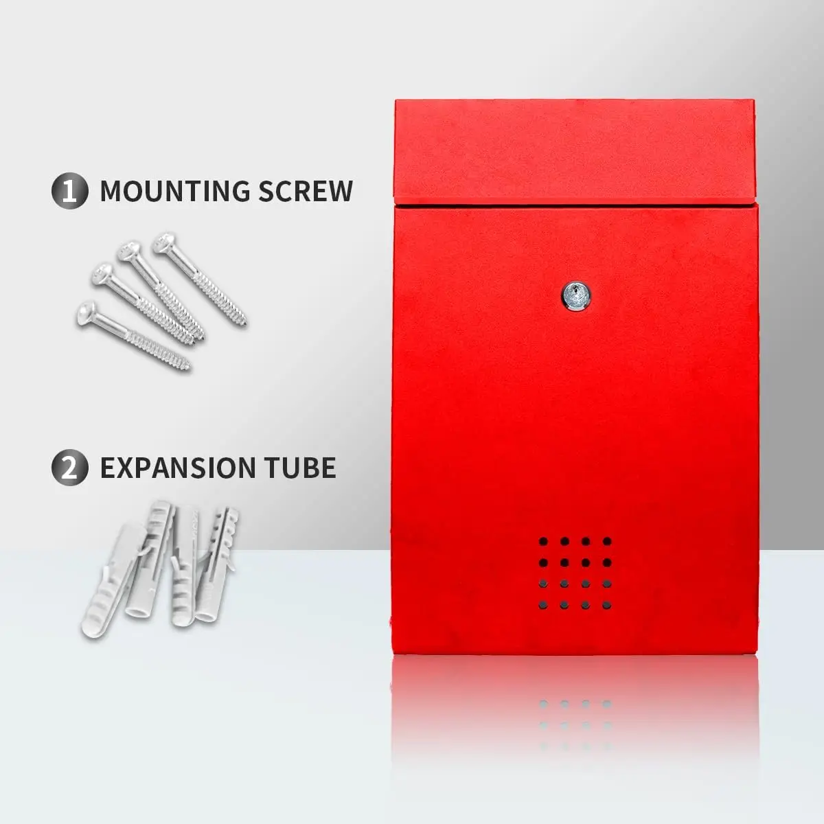 Custom Red Outdoor Metal Wall-Mounted Mailbox with Combination Lock Custom Steel Mailbox for Residential Use