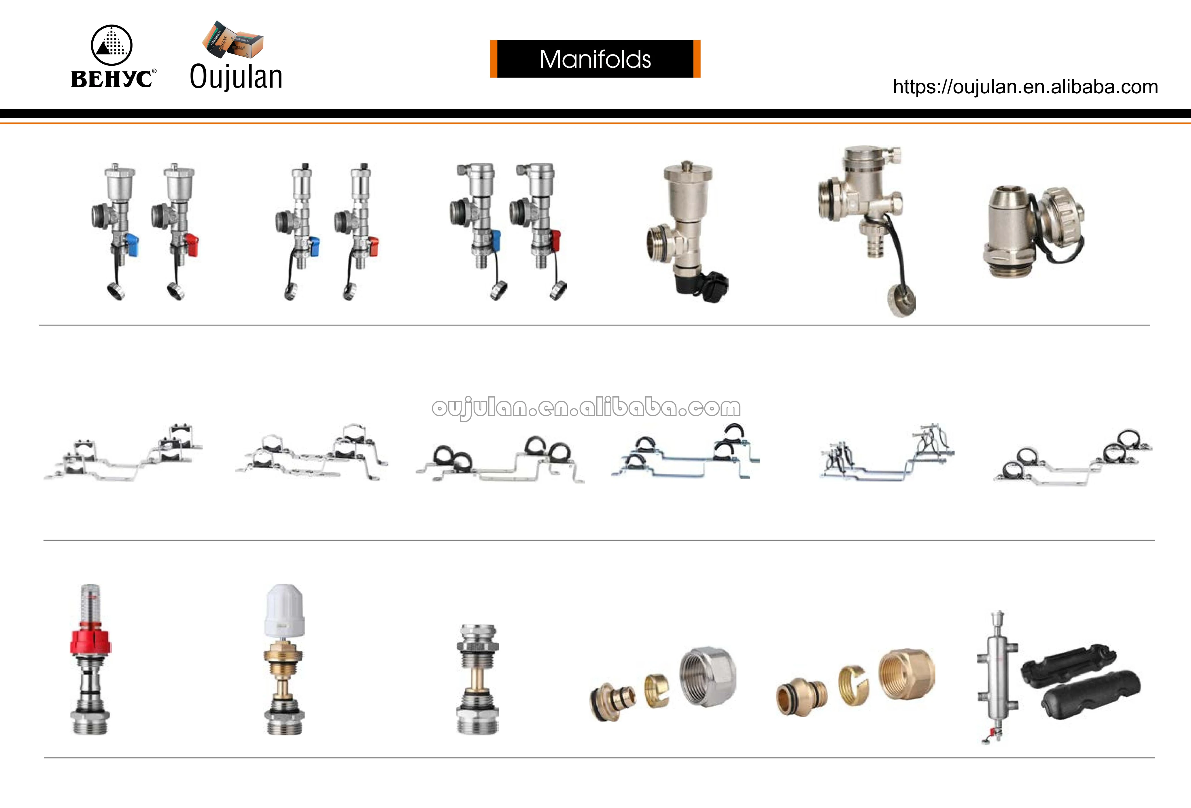 Stainless Steel Radiant Manifolds 2-12 ways Water Distribution underfloor heating system Manifolds
