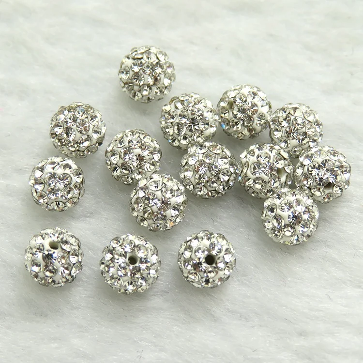 Colorful Decorative Crystal Beads For Jewelry Making Fashion Rhinestone Paved Ball Polymer Clay Crystal Rhinestone Beads