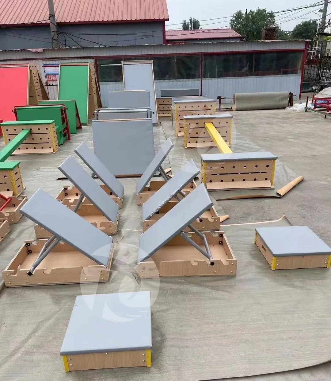 China factory direct supply kids parkour equipment gymnastics fitness training ninja wooden parkour obstacle course hot sale