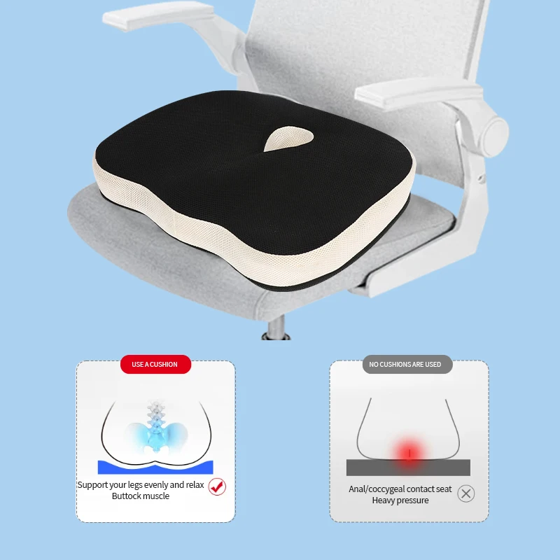 Eco-Friendly Memory Foam Seat Chair Cushion Support Pad Coccyx Sciatica Back Pain Relief 3D mesh breathable Memory Foam Cushion