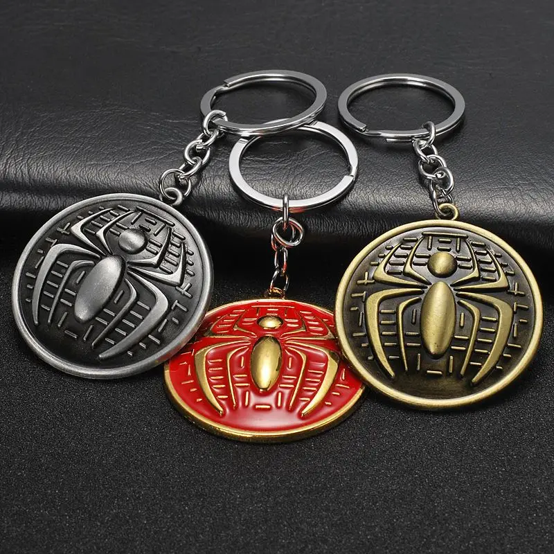 Spider Man Marvel Cartoon Anime Funny Design Keychain Woman Bag Decoration Promotional Gift Key Chain Custom Car Metal Key Ring