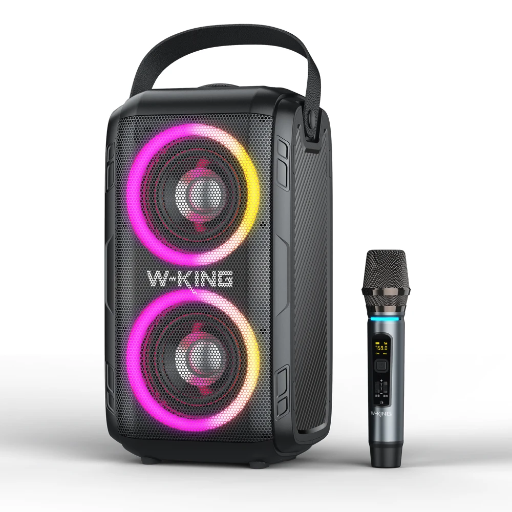 W-KING T9 Большой питание Hi-Fi бас портативный открытый сабвуфер беспроводной Bluetooth Бумбокс для вечеринки караоке
