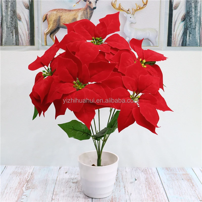 wholesale simulation christmas decorative artificial flowers in the living room and other christmas decorations