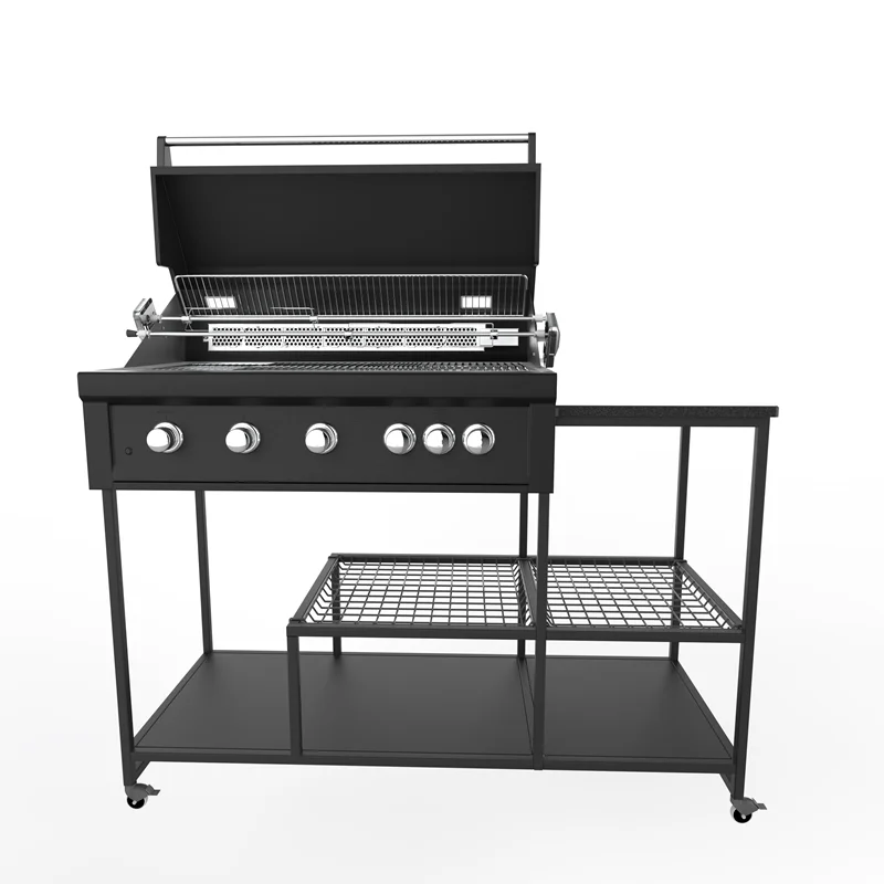 Garden Charcoal BBQ Grills Portable Outdoor Trolley Barbecue Oven