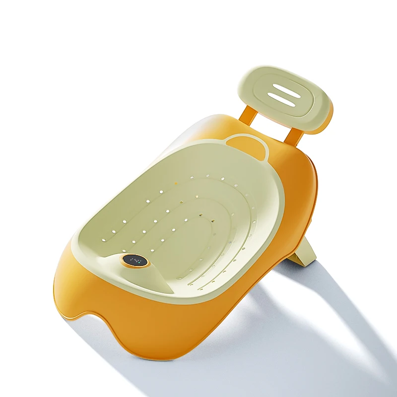 With Thermometer Safety Non Slip Plastic Baby Bath Seat Adjustable Children Bath