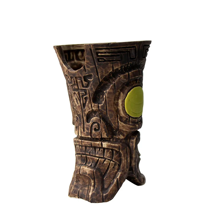 American Bar Creative Boat Tiki Cup Hawaiian Ceramic Skull Face Cocktail Cup Tiki Cup Beer Mug Custom Shape Color Size