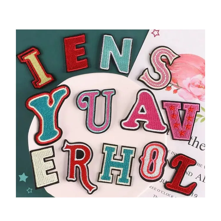 Gothic Alphabet Patch 26 Letters Sets Stickers Iron On Embroidered Badges Custom Name Embroidery Clothes Personalized Team Logo