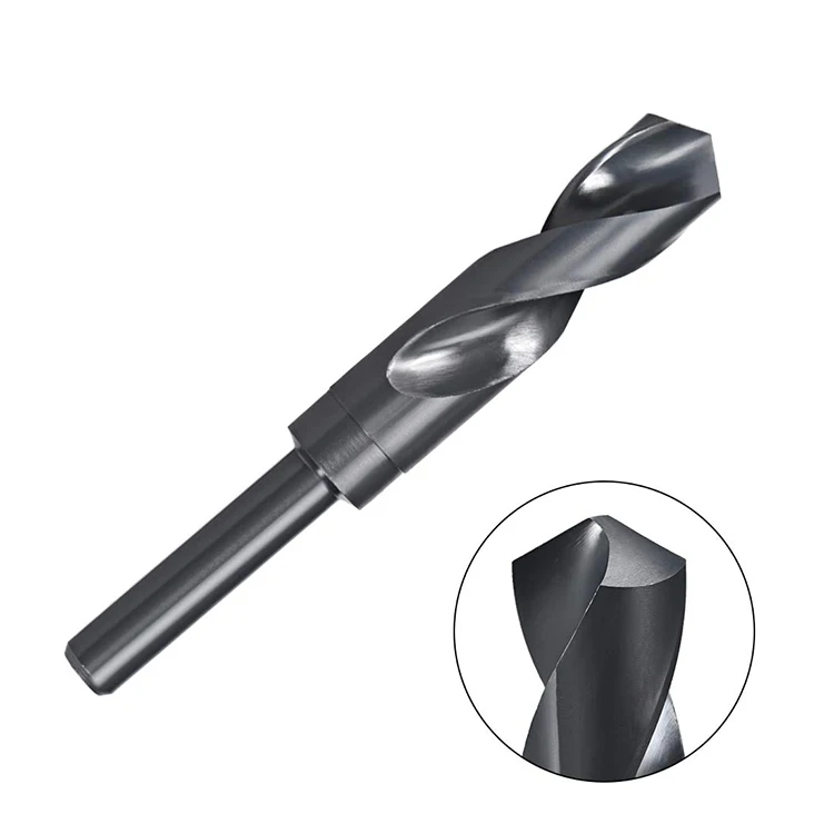 21.5mm Reduced Shank Drill Bit HSS 6542 Black Oxide with 1/2 Inch Straight Shank
