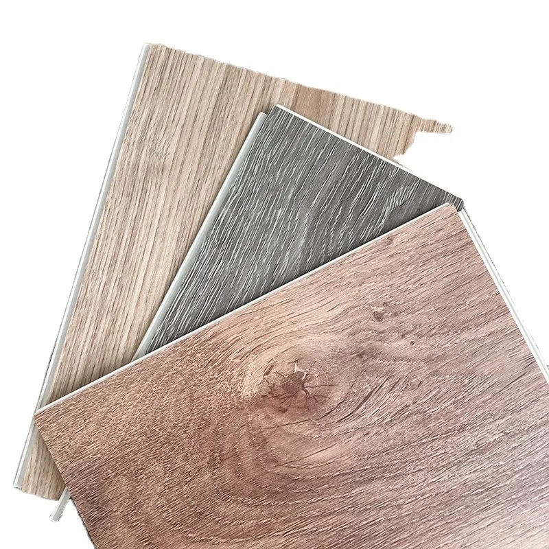 Laminate Flooring Vinyl Plastic Wood Spc Flooring 8mm Waterproof Vinyl Roll Modern Indoor Wood Design UV Coating Cilck Clock