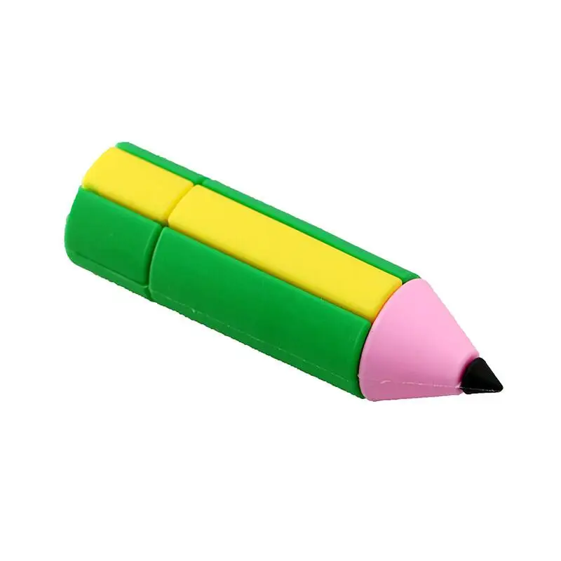 Eco PVC Pencil Flashdrive Customized Logo Wholesale  USB Flash Drive for School Children PVC Pencil USB Sticks