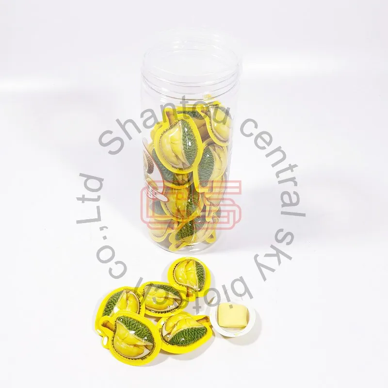 High quality soft durian chewy fudge gummy candy fruit taffy candy with