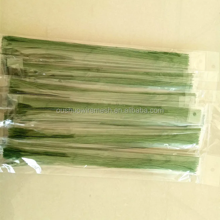 Artificial flower making material supplies 14inch 36cm length green floral wire flower stems craft wire