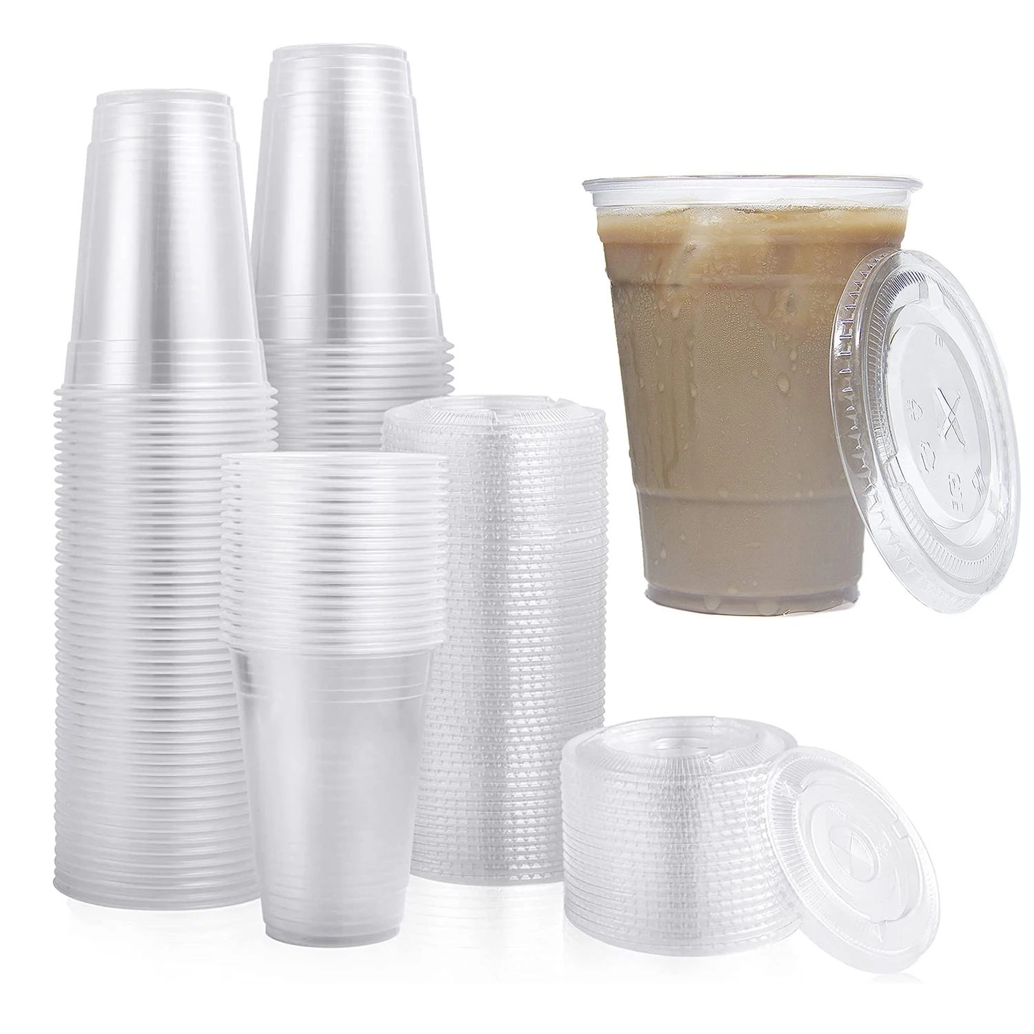 Custom LOGO Print Plastic Cup Disposable bubble tea cup panda u shape PET PP Low MOQ With  flat Lids Straws