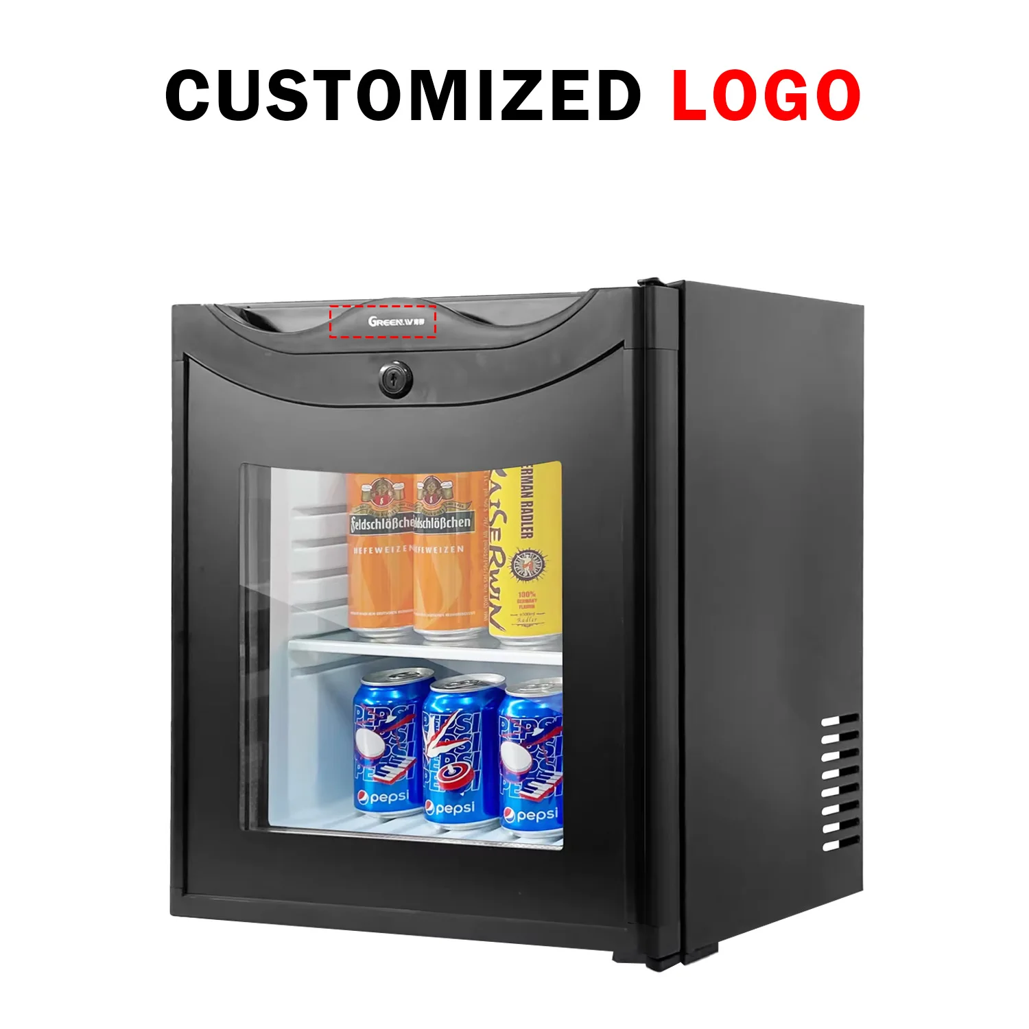 Black Mini Refrigerator Transparent Glass Door Commercial Compact Cosmetics Counter 25L Customized Car Mini Refrigerator