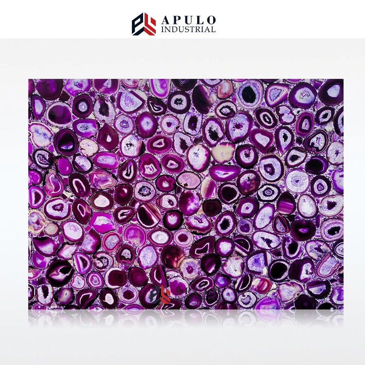 Hotel and home decor Elegent luxury natural amethyst gem stone slabs