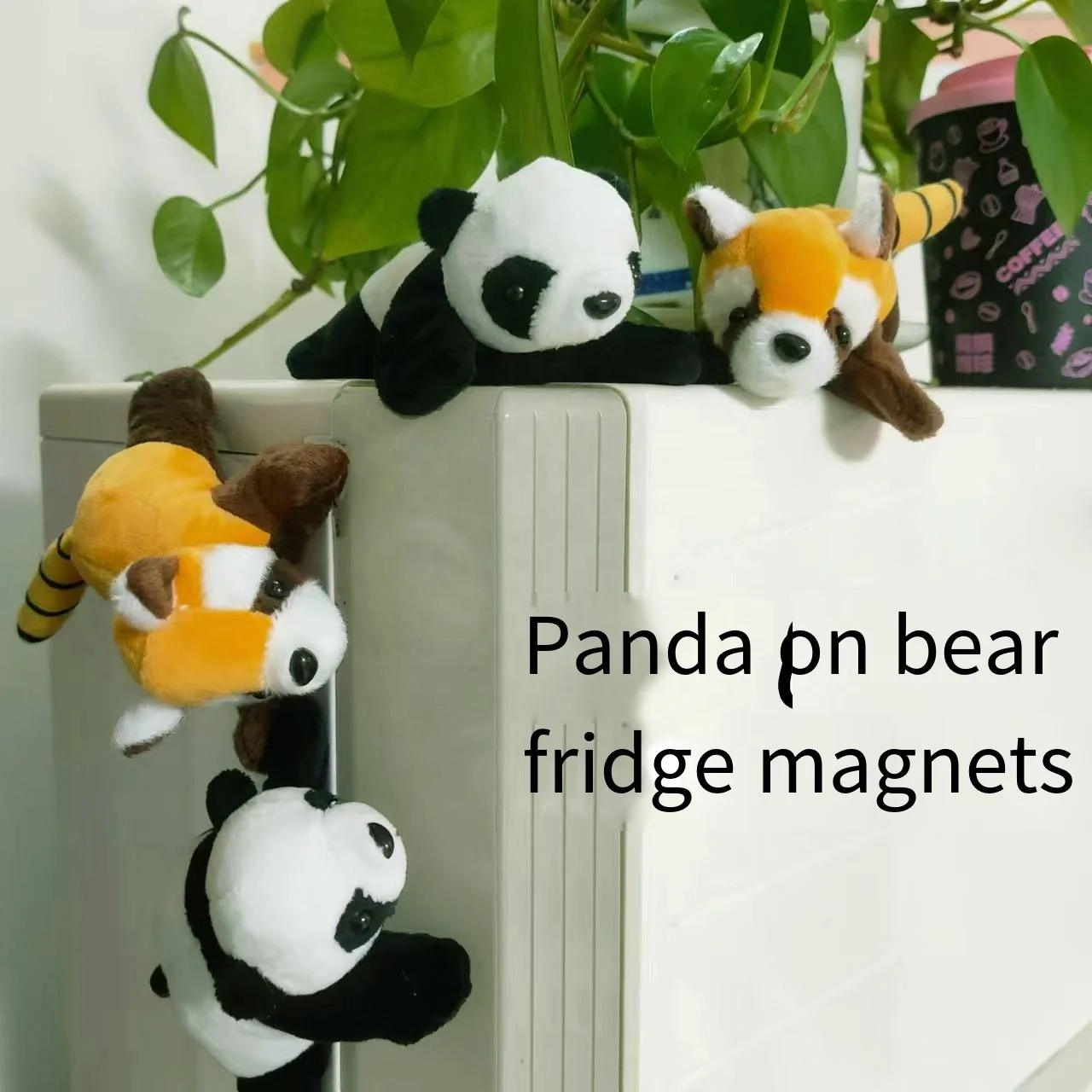 Panda raccoon doll refrigerator stickers party models animal home decor accessories Fridge Strong Magnet Refrigerator Sticker