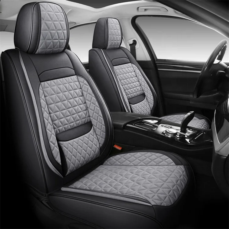 Wellfit designer blackleather car seats cover full set US universal car seat covers full set luxury