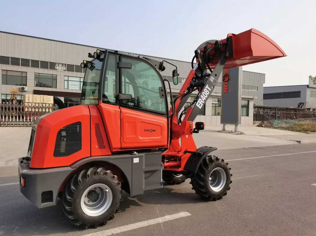 Everun ER408T 0.8ton CE Approved machine with quick hitch EPA EURO hydraulic Front End Mini Wheel Loader