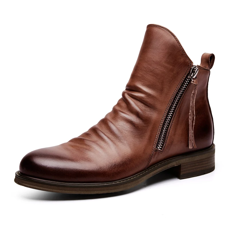 
Men Ankle Boot Chelsea Tooling Boot Riding Winter Tassel Shoe Large Size 