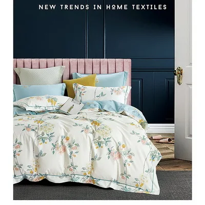 
high quality cotton bedding sets Hawaii style printing for bed linen 