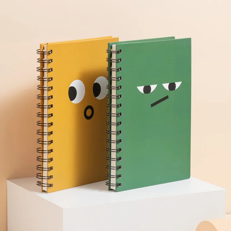 LABON New Arrival Cheap Cute Interesting Expression UV Printing Spiral Binding Journal Notebook