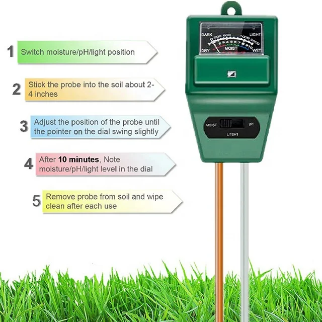 2 in 1 Soil Moisture Meter PH Tester Garden Soil Tester Soil PH Meter
