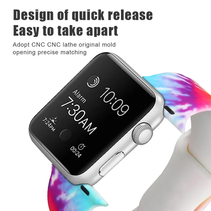  Силиконовый резиновый ремешок для часов с регулируемыми лентами Apple Watch серии 1/2/3/4/5 5 40 мм 44 38
